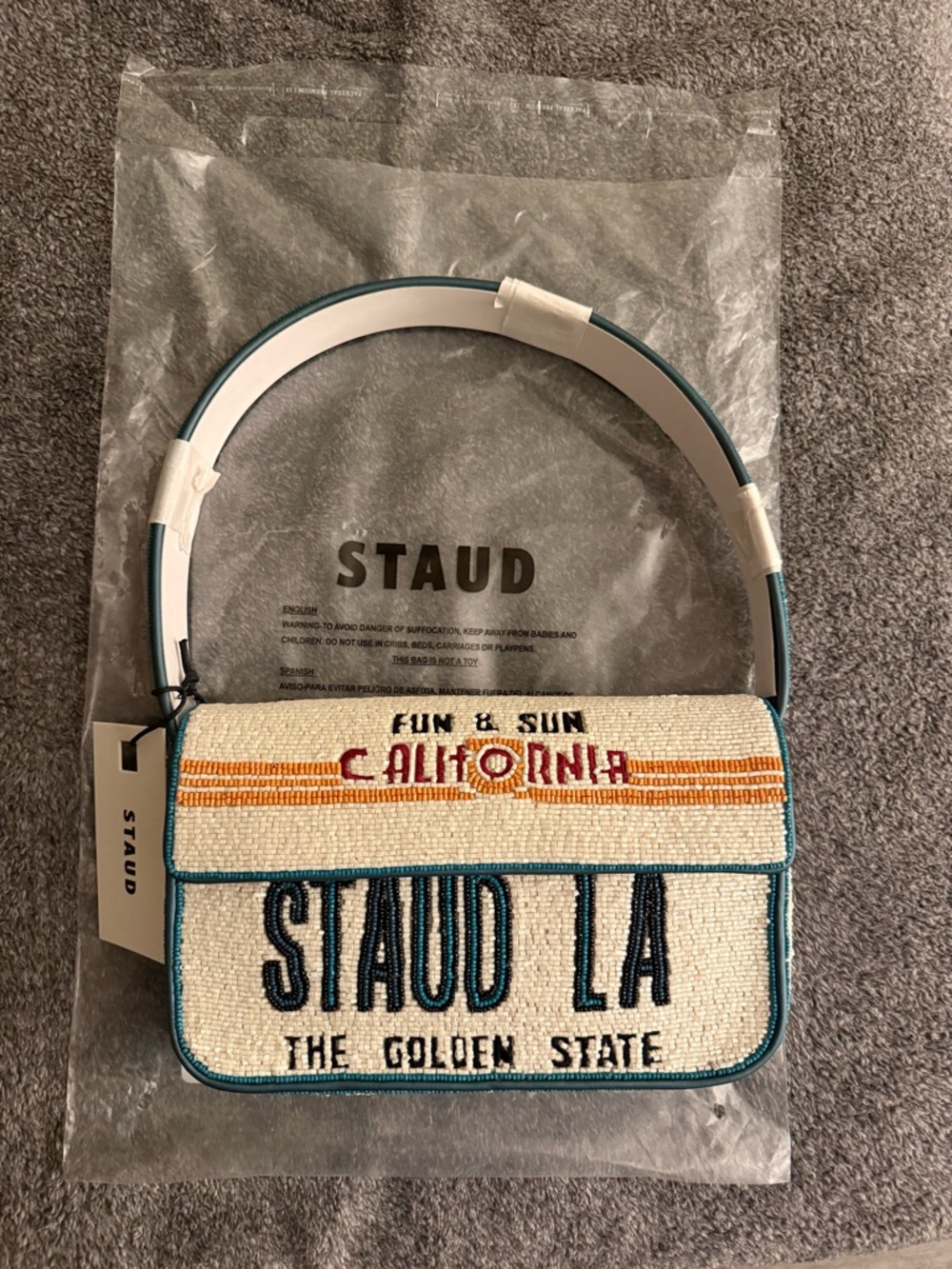 NWT STAUD Tommy Beaded Bag, Staud LA - Picture 6 of 11